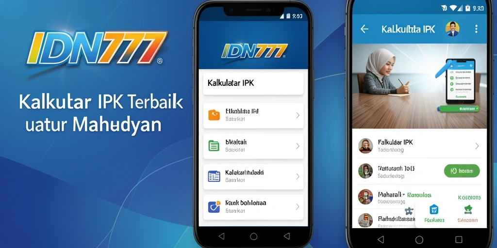Tampilan antarmuka aplikasi Kalkulator IPK IDN777 yang user-friendly.