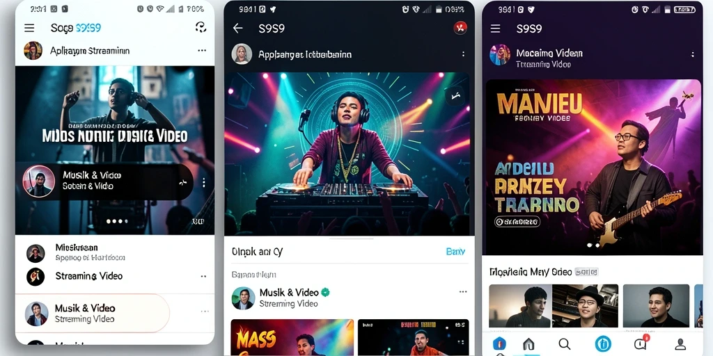 Antarmuka S9S9 yang modern dan fungsional untuk streaming video.