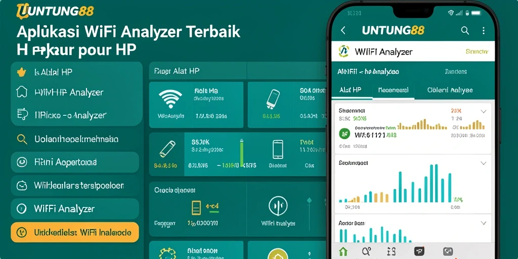 Antarmuka utama UNTUNG88 dengan fitur WiFi Analyzer yang intuitif.